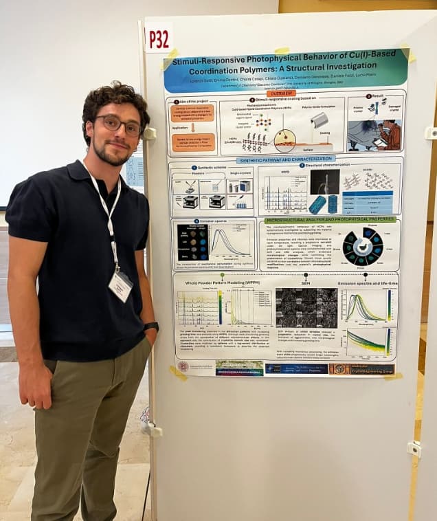 Poster presentation by Lorenzo Gatti at the 51st Meeting of the Italian Crystallographic Association